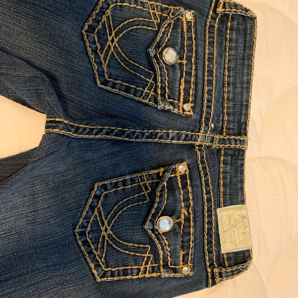 LA idol womens jeans Sz9 Pristine condition.  Bootcut & frayed bottoms. - Picture 2 of 6